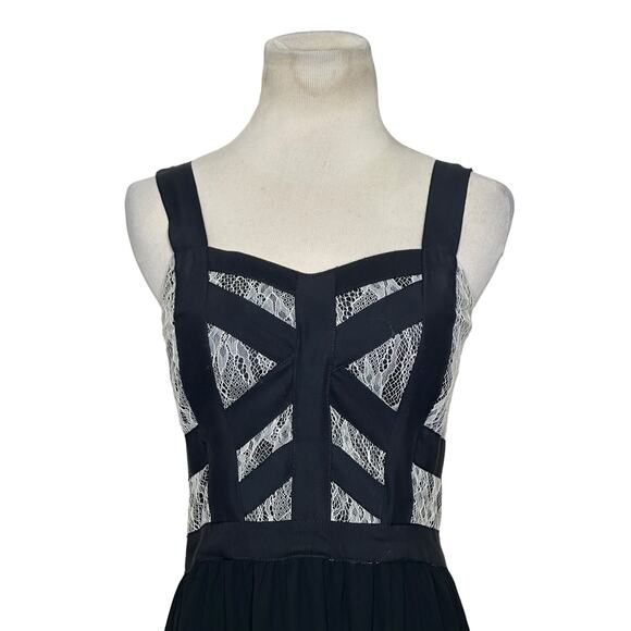Lucy Paris black cream lace detail maxi dress size Small - Picture 12 of 16